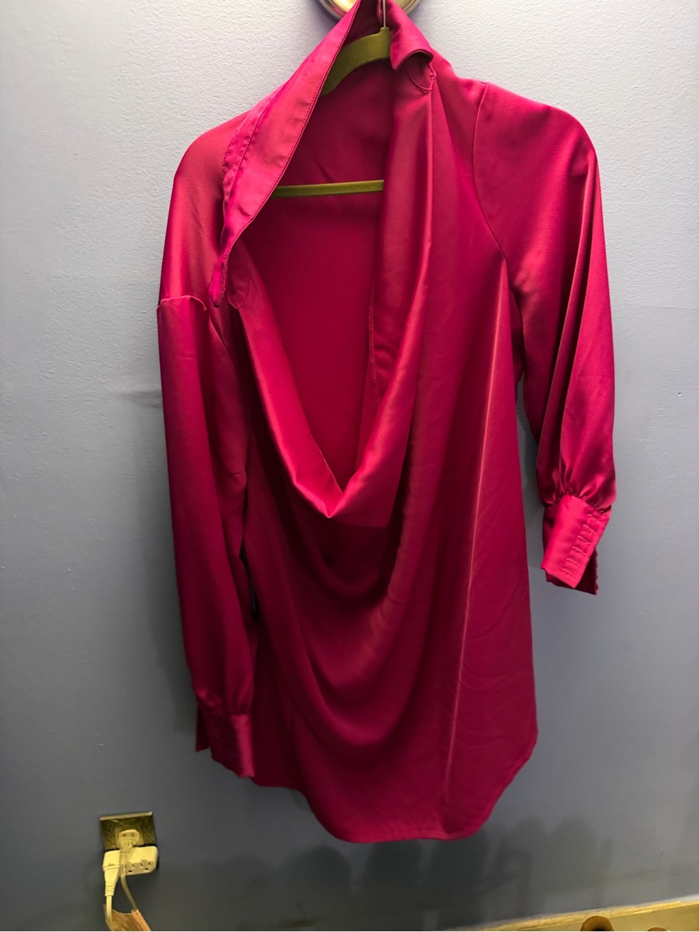Women’s Draped Cowl Dress - Hot Pink